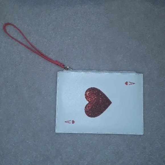 Kate Spade Taft Street Harriet Ace of Hearts red Card Wristlet bag nwot - Picture 7 of 8